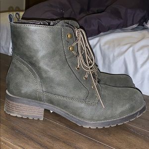 green combat boots